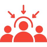 Red figures with arrows on black background.